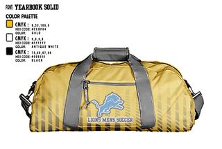 Duffle Bag, Lions, Men's Soccer, Teamtime, Team time, sublimation, custom sports apparel, team uniforms, spirit wear, spiritwear, sports uniforms, custom shirts, team store, custom team store, fundraiser sports, apparel fundraiser
