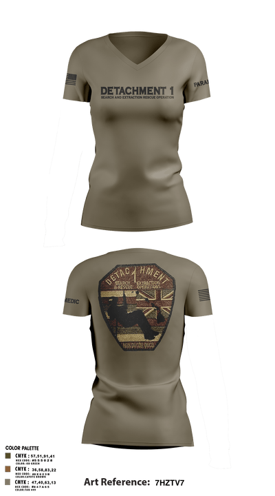 Detachment 1 27221981 Women's Short Sleeve V-neck Shirt - 6