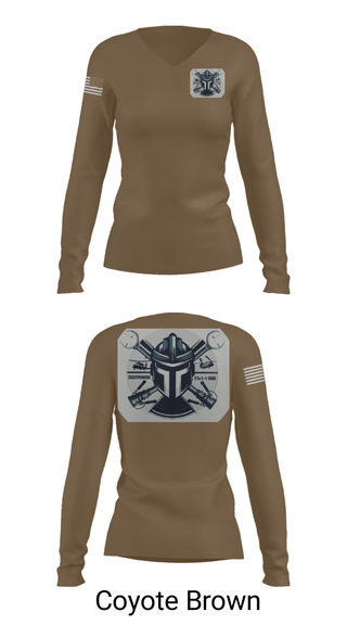 Women's Long Sleeve Vneck Shirt, 2-4 GSAB ECHO CO., Army, Teamtime, Team time, sublimation, custom sports apparel, team uniforms, spirit wear, spiritwear, sports uniforms, custom shirts, team store, custom team store, fundraiser sports, apparel fundraiser