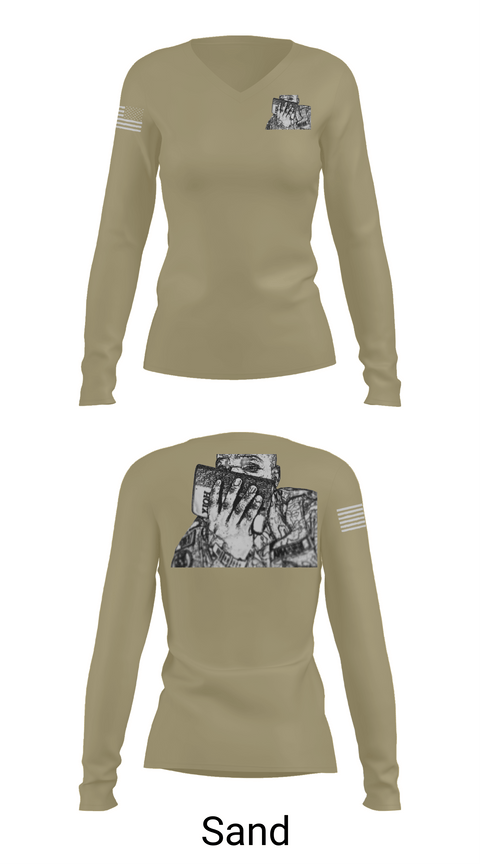 Womens Long Sleeve Vneck Shirt, 29th MP CO., Fire Department, Teamtime, Team time, sublimation, custom sports apparel, team uniforms, spirit wear, spiritwear, sports uniforms, custom shirts, team store, custom team store, fundraiser sports, apparel fundraiser