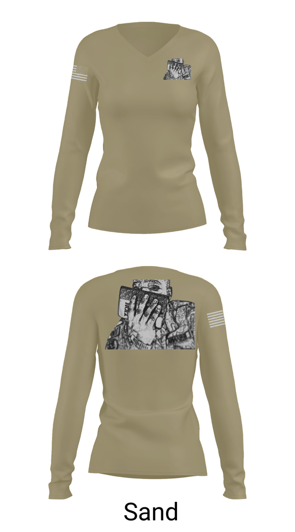 Womens Long Sleeve Vneck Shirt, 29th MP CO., Fire Department, Teamtime, Team time, sublimation, custom sports apparel, team uniforms, spirit wear, spiritwear, sports uniforms, custom shirts, team store, custom team store, fundraiser sports, apparel fundraiser