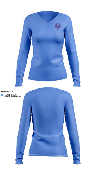 Lucky Palm Lighting 2712167 Women's Long Sleeve V-neck Shirt - 1