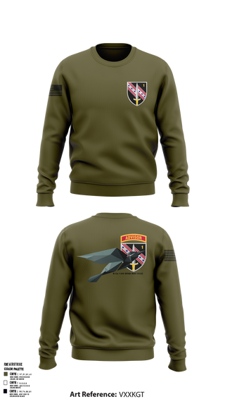 Crew Neck Sweatshirt, B Co 1-54 SFAB MAT 6122, Army, Teamtime, Team time, sublimation, custom sports apparel, team uniforms, spirit wear, spiritwear, sports uniforms, custom shirts, team store, custom team store, fundraiser sports, apparel fundraiser