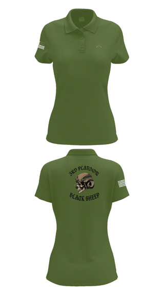 Women's Short Sleeve Performance Polo, 3rd PLT Black Sheep, Army, Teamtime, Team time, sublimation, custom sports apparel, team uniforms, spirit wear, spiritwear, sports uniforms, custom shirts, team store, custom team store, fundraiser sports, apparel fundraiser
