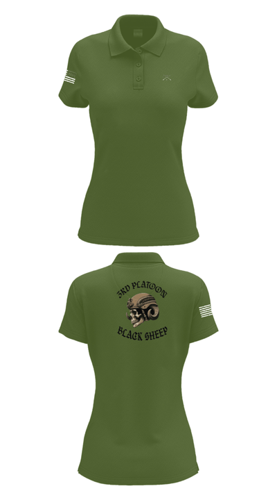 3rd PLT Black Sheep 32884167 Women's Short Sleeve Performance Polo  - 55