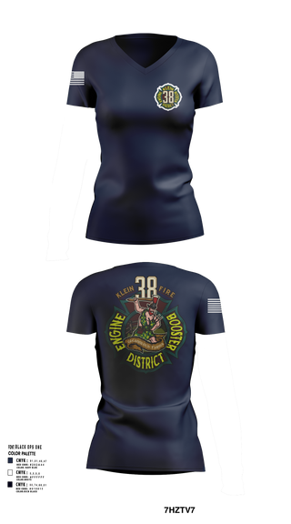 Womens Short Sleeve Vneck Shirt, Klein Fire 38, Fire Department, Teamtime, Team time, sublimation, custom sports apparel, team uniforms, spirit wear, spiritwear, sports uniforms, custom shirts, team store, custom team store, fundraiser sports, apparel fundraiser