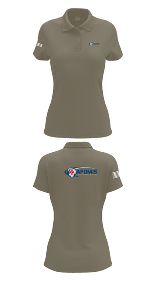 Women's Short Sleeve Performance Polo, AFOMIS, Air Force, Teamtime, Team time, sublimation, custom sports apparel, team uniforms, spirit wear, spiritwear, sports uniforms, custom shirts, team store, custom team store, fundraiser sports, apparel fundraiser