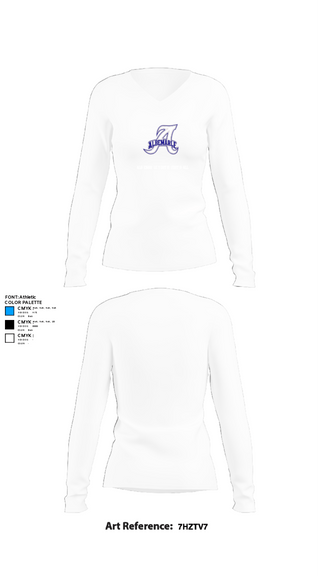 Women's Long Sleeve Vneck Shirt, Albemarle Youth Football, Football, Teamtime, Team time, sublimation, custom sports apparel, team uniforms, spirit wear, spiritwear, sports uniforms, custom shirts, team store, custom team store, fundraiser sports, apparel fundraiser