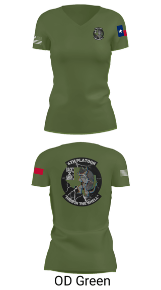 Women's Short Sleeve Vneck Shirt, 90th ASB B co 4Th Platoon, Army, Teamtime, Team time, sublimation, custom sports apparel, team uniforms, spirit wear, spiritwear, sports uniforms, custom shirts, team store, custom team store, fundraiser sports, apparel fundraiser
