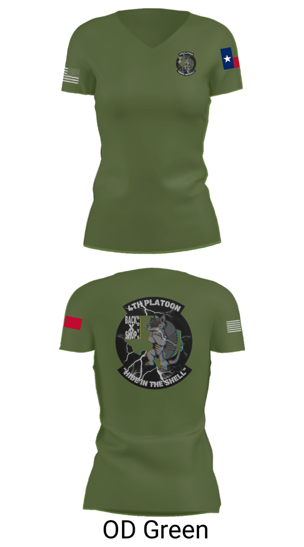 Women's Short Sleeve Vneck Shirt, 90th ASB B co 4Th Platoon, Army, Teamtime, Team time, sublimation, custom sports apparel, team uniforms, spirit wear, spiritwear, sports uniforms, custom shirts, team store, custom team store, fundraiser sports, apparel fundraiser