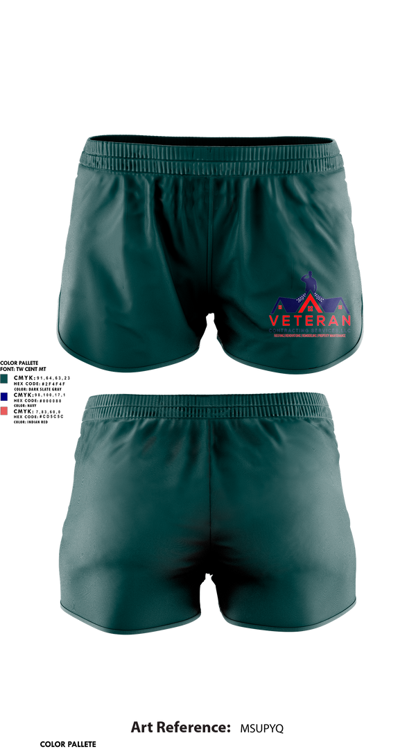 Womens Shorts, Veteran Contracting Servíces, , Teamtime, Team time, sublimation, custom sports apparel, team uniforms, spirit wear, spiritwear, sports uniforms, custom shirts, team store, custom team store, fundraiser sports, apparel fundraiser