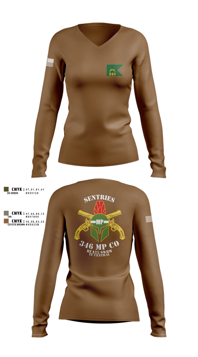 346 MP CO 9773492 Women's Long Sleeve V-neck Shirt - 6