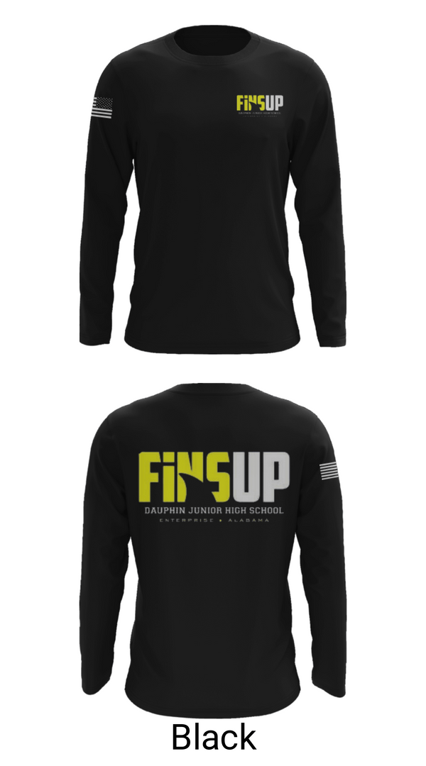 Long Sleeve Performance Shirt, Dauphin Fins, Football, Teamtime, Team time, sublimation, custom sports apparel, team uniforms, spirit wear, spiritwear, sports uniforms, custom shirts, team store, custom team store, fundraiser sports, apparel fundraiser