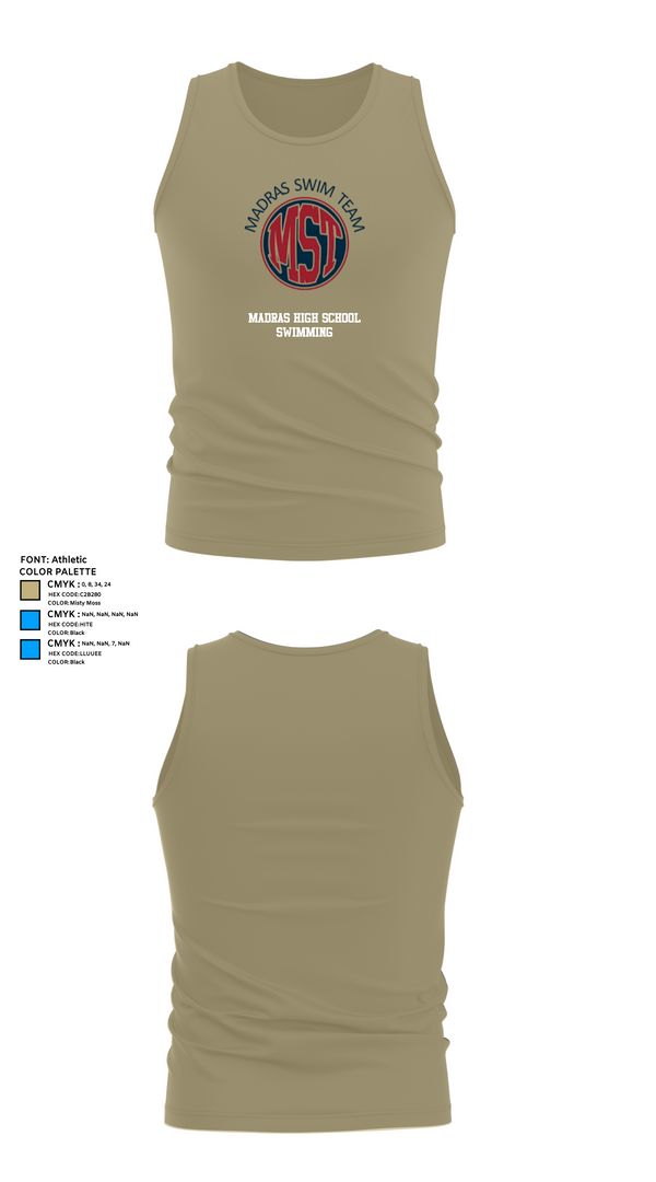 Tank Top, Madras High School Swimming, Swimming, Teamtime, Team time, sublimation, custom sports apparel, team uniforms, spirit wear, spiritwear, sports uniforms, custom shirts, team store, custom team store, fundraiser sports, apparel fundraiser