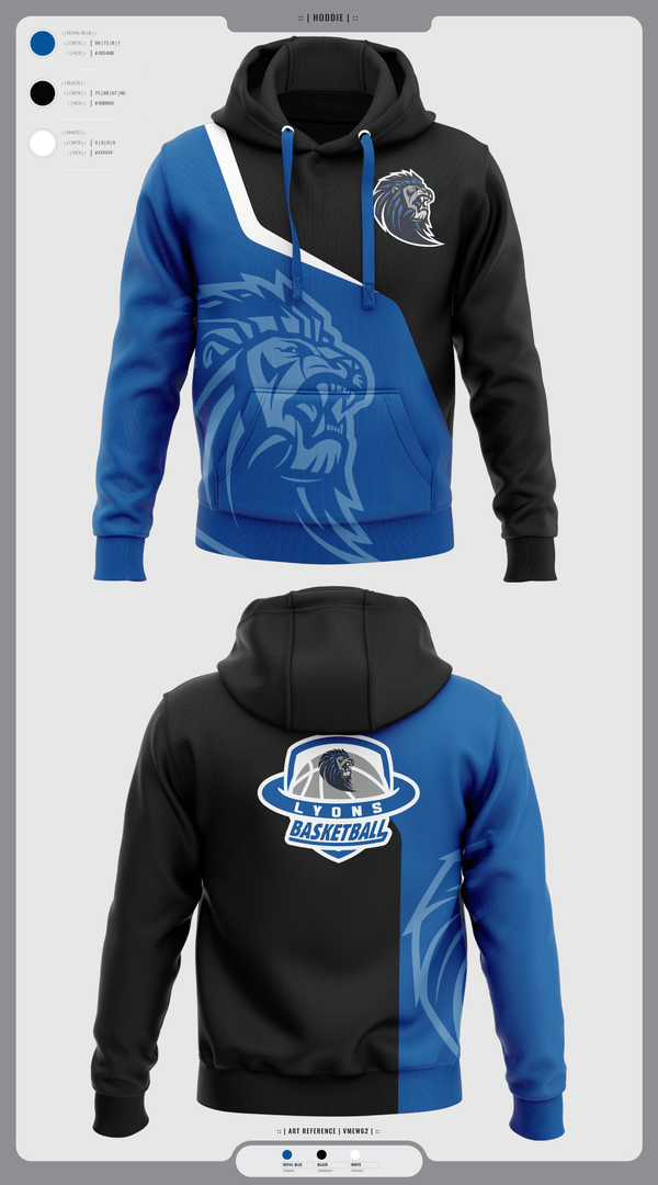 Hoodie, Lyons Middle School Basketball, Men's Basketball, Teamtime, Team time, sublimation, custom sports apparel, team uniforms, spirit wear, spiritwear, sports uniforms, custom shirts, team store, custom team store, fundraiser sports, apparel fundraiser