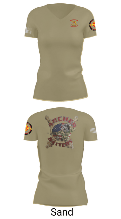 Archer Battery 2-2 FA 26774944 Women's Short Sleeve V-neck Shirt - 88