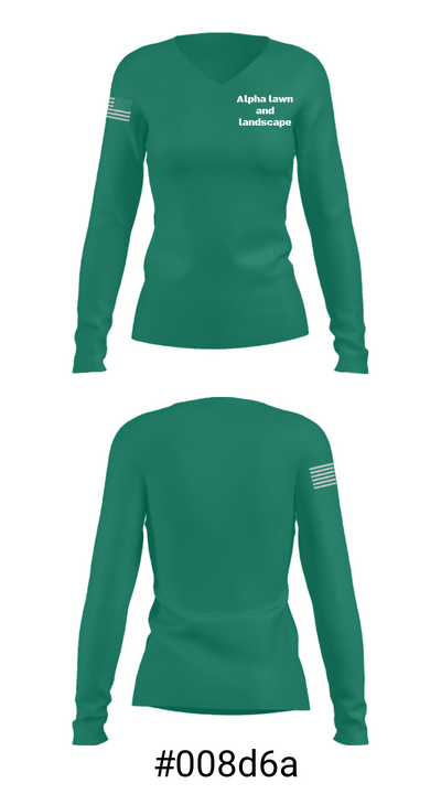 Alpha lawn and landscape 21925949 Women's Long Sleeve V-neck Shirt - 29