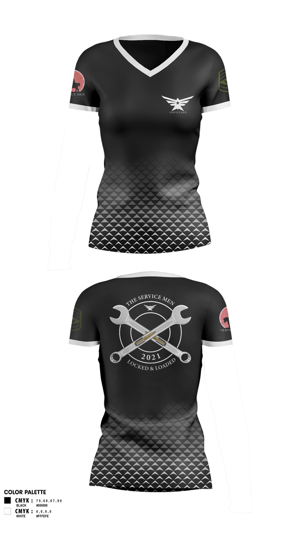 Womens Short Sleeve Vneck Shirt, The ServicemenThe Servicemen, , Teamtime, Team time, sublimation, custom sports apparel, team uniforms, spirit wear, spiritwear, sports uniforms, custom shirts, team store, custom team store, fundraiser sports, apparel fundraiser
