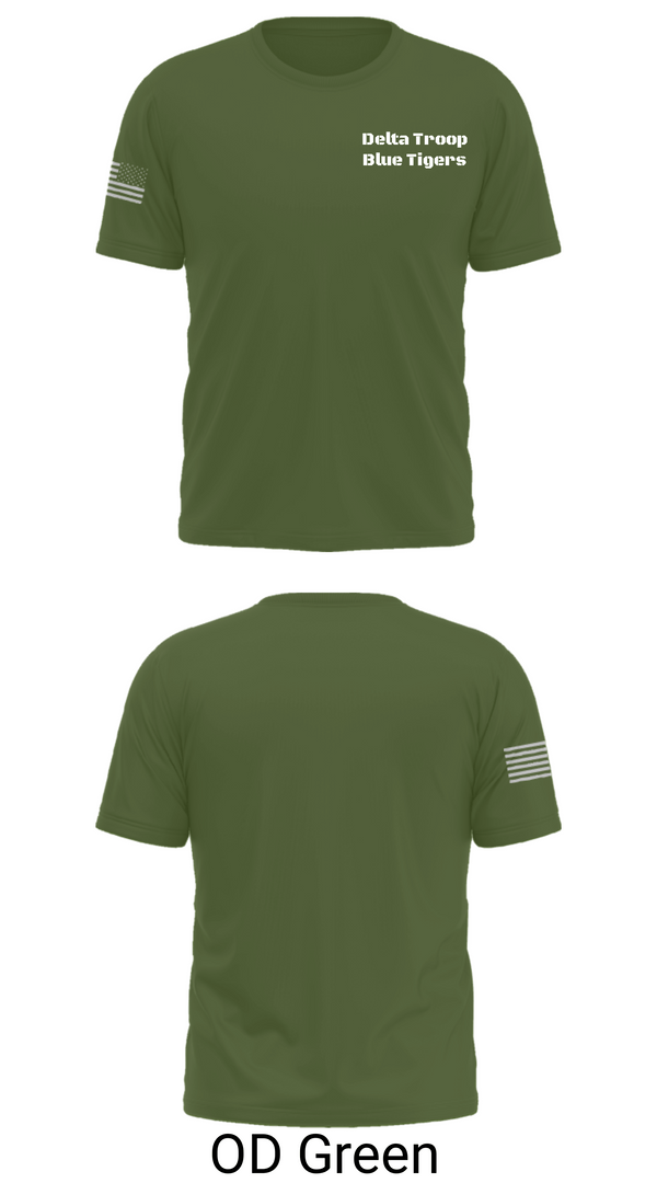 Old School Cotton Feel Shirt, Delta Troop Blue Tigers, Army, Teamtime, Team time, sublimation, custom sports apparel, team uniforms, spirit wear, spiritwear, sports uniforms, custom shirts, team store, custom team store, fundraiser sports, apparel fundraiser
