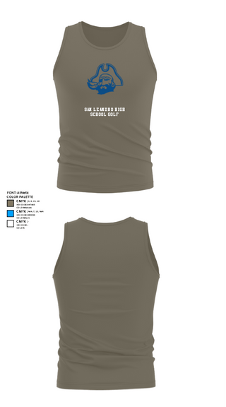 Tank Top, San Leandro High School Golf, Golf, Teamtime, Team time, sublimation, custom sports apparel, team uniforms, spirit wear, spiritwear, sports uniforms, custom shirts, team store, custom team store, fundraiser sports, apparel fundraiser