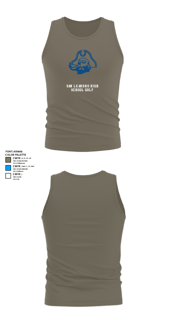 Tank Top, San Leandro High School Golf, Golf, Teamtime, Team time, sublimation, custom sports apparel, team uniforms, spirit wear, spiritwear, sports uniforms, custom shirts, team store, custom team store, fundraiser sports, apparel fundraiser