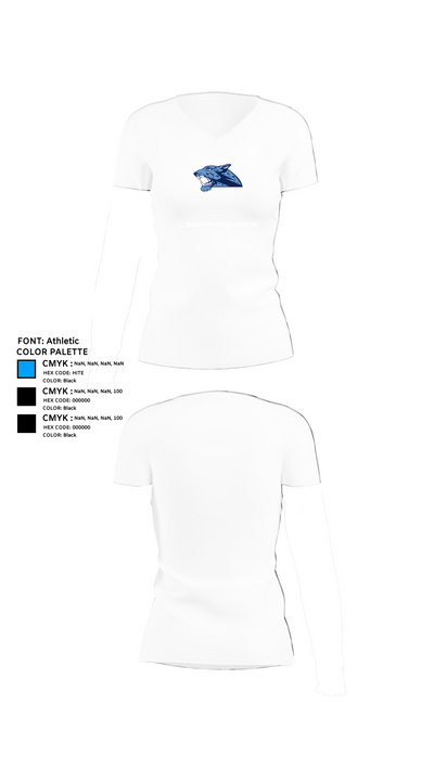 CT Johnson High School Wrestling 31935776 Women's Short Sleeve V-neck Shirt - 18