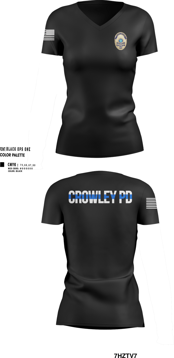 Womens Short Sleeve Vneck Shirt, Crowley Police Department, , Teamtime, Team time, sublimation, custom sports apparel, team uniforms, spirit wear, spiritwear, sports uniforms, custom shirts, team store, custom team store, fundraiser sports, apparel fundraiser