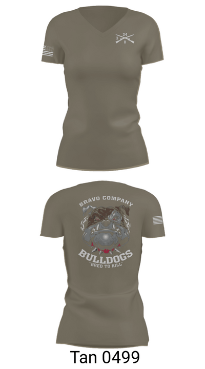 B/3-34 Bulldogs 76121406 Women's Short Sleeve V-neck Shirt - 68