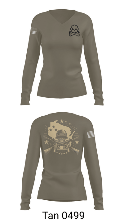 377th SMC 21529568 Women's Long Sleeve V-neck Shirt - 77
