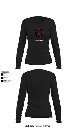 Womens Long Sleeve Vneck Shirt, 21st AMU, , Teamtime, Team time, sublimation, custom sports apparel, team uniforms, spirit wear, spiritwear, sports uniforms, custom shirts, team store, custom team store, fundraiser sports, apparel fundraiser