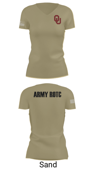 Womens Short Sleeve Vneck Shirt, OU Army ROTC, Army, Teamtime, Team time, sublimation, custom sports apparel, team uniforms, spirit wear, spiritwear, sports uniforms, custom shirts, team store, custom team store, fundraiser sports, apparel fundraiser