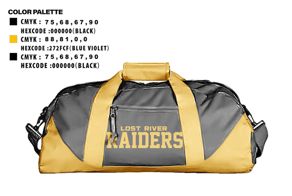 Duffle Bag, Lost River Raiders, Baseball, Teamtime, Team time, sublimation, custom sports apparel, team uniforms, spirit wear, spiritwear, sports uniforms, custom shirts, team store, custom team store, fundraiser sports, apparel fundraiser