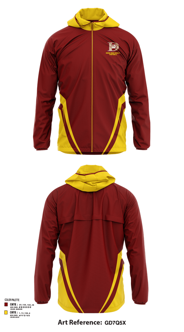 Windbreaker, Dixon High School Football, Football, Teamtime, Team time, sublimation, custom sports apparel, team uniforms, spirit wear, spiritwear, sports uniforms, custom shirts, team store, custom team store, fundraiser sports, apparel fundraiser