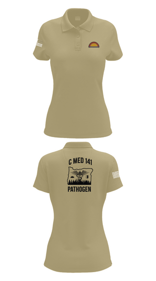 Womens Short Sleeve Performance Polo, C Med, National Guard, Teamtime, Team time, sublimation, custom sports apparel, team uniforms, spirit wear, spiritwear, sports uniforms, custom shirts, team store, custom team store, fundraiser sports, apparel fundraiser