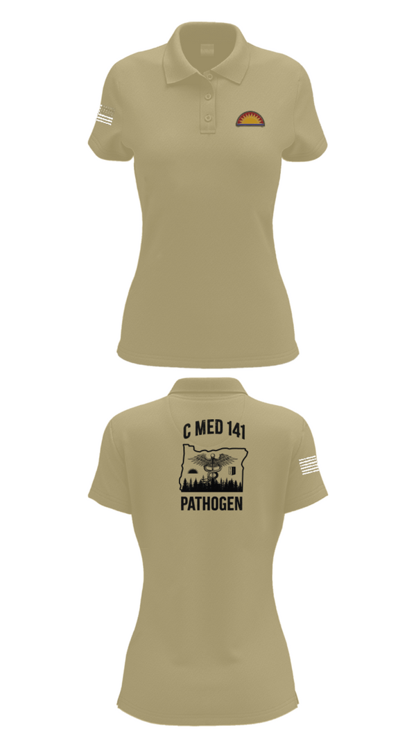 Womens Short Sleeve Performance Polo, C Med, National Guard, Teamtime, Team time, sublimation, custom sports apparel, team uniforms, spirit wear, spiritwear, sports uniforms, custom shirts, team store, custom team store, fundraiser sports, apparel fundraiser