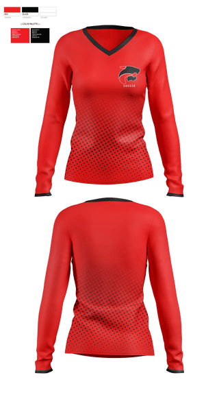 Womens Long Sleeve Vneck Shirt, Jackson Memorial High School Soccer, Women's Soccer, Teamtime, Team time, sublimation, custom sports apparel, team uniforms, spirit wear, spiritwear, sports uniforms, custom shirts, team store, custom team store, fundraiser sports, apparel fundraiser