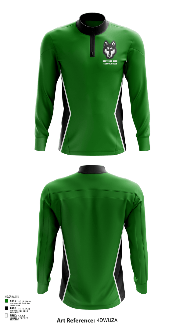 Quarter Zip Jacket, Hartford High School Cheer, Cheer, Teamtime, Team time, sublimation, custom sports apparel, team uniforms, spirit wear, spiritwear, sports uniforms, custom shirts, team store, custom team store, fundraiser sports, apparel fundraiser