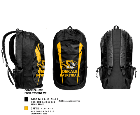 Gear Bag, Dekalb High School Basketball, Women's Basketball, Teamtime, Team time, sublimation, custom sports apparel, team uniforms, spirit wear, spiritwear, sports uniforms, custom shirts, team store, custom team store, fundraiser sports, apparel fundraiser