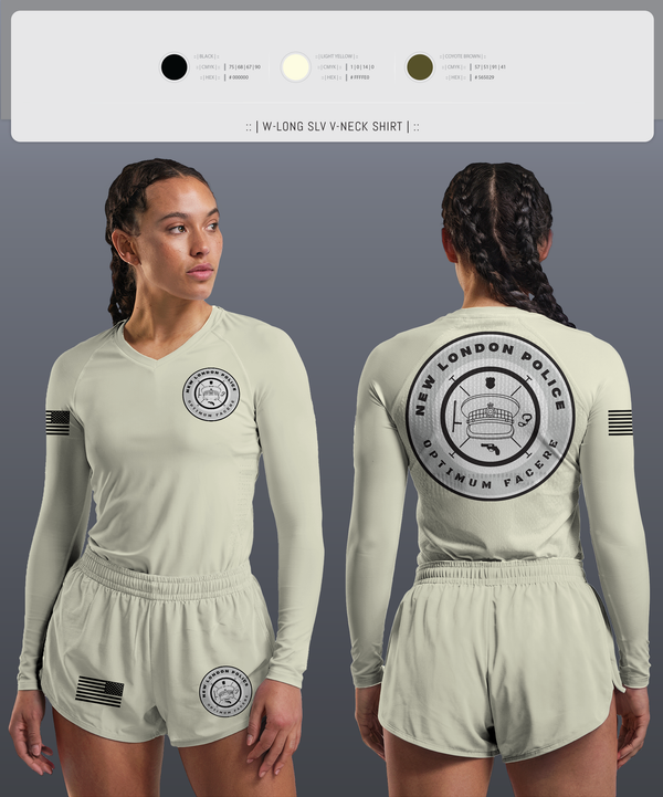Womens Long Sleeve Vneck Shirt, NLPD, Police, Teamtime, Team time, sublimation, custom sports apparel, team uniforms, spirit wear, spiritwear, sports uniforms, custom shirts, team store, custom team store, fundraiser sports, apparel fundraiser