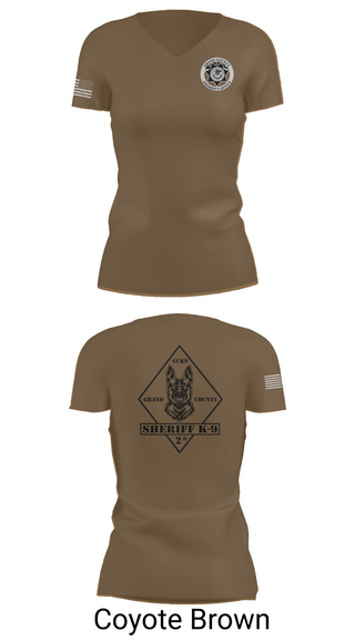 Womens Short Sleeve Vneck Shirt, GCSO K9, , Teamtime, Team time, sublimation, custom sports apparel, team uniforms, spirit wear, spiritwear, sports uniforms, custom shirts, team store, custom team store, fundraiser sports, apparel fundraiser