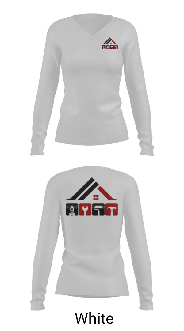Womens Long Sleeve Vneck Shirt, REPAIR & REMODEL SOLUTIONS LLC, , Teamtime, Team time, sublimation, custom sports apparel, team uniforms, spirit wear, spiritwear, sports uniforms, custom shirts, team store, custom team store, fundraiser sports, apparel fundraiser