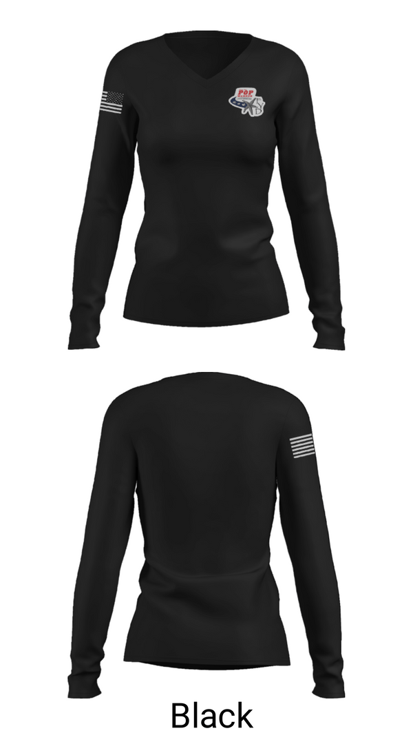 Women's Long Sleeve Vneck Shirt, FYD Tampa Bay Pop Warner, Football, Teamtime, Team time, sublimation, custom sports apparel, team uniforms, spirit wear, spiritwear, sports uniforms, custom shirts, team store, custom team store, fundraiser sports, apparel fundraiser