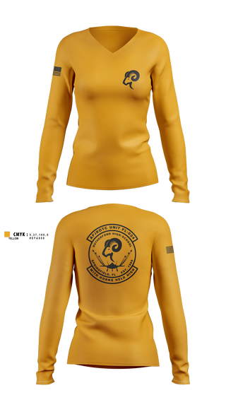 Womens Long Sleeve Vneck Shirt, AFJROTC FL-034, Air Force, Teamtime, Team time, sublimation, custom sports apparel, team uniforms, spirit wear, spiritwear, sports uniforms, custom shirts, team store, custom team store, fundraiser sports, apparel fundraiser