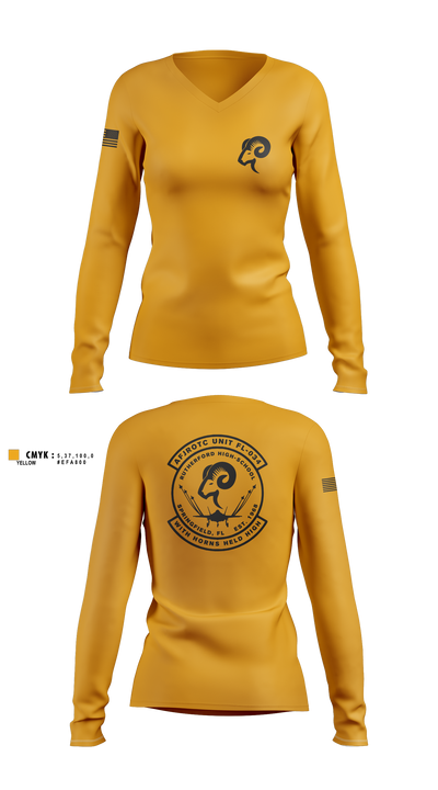 AFJROTC FL-034 58345712 Women's Long Sleeve V-neck Shirt - 1