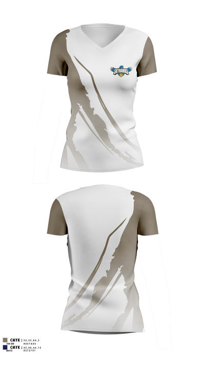 Barrie North Winter Tennis 29940285 Women's Short Sleeve V-neck Shirt - 25