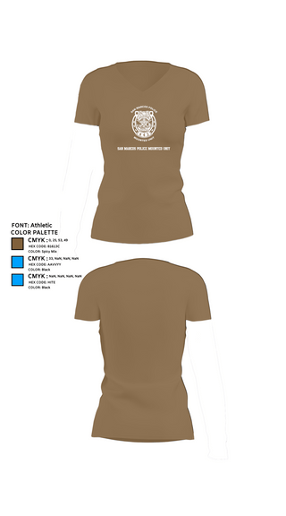 Womens Short Sleeve Vneck Shirt, San Marcos Police Mounted Unit, , Teamtime, Team time, sublimation, custom sports apparel, team uniforms, spirit wear, spiritwear, sports uniforms, custom shirts, team store, custom team store, fundraiser sports, apparel fundraiser