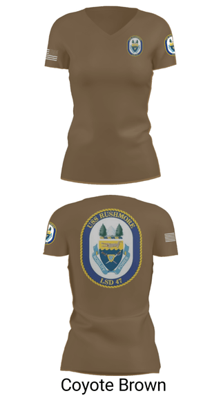 Women's Short Sleeve Vneck Shirt, USS RUSHMORE, Navy, Teamtime, Team time, sublimation, custom sports apparel, team uniforms, spirit wear, spiritwear, sports uniforms, custom shirts, team store, custom team store, fundraiser sports, apparel fundraiser
