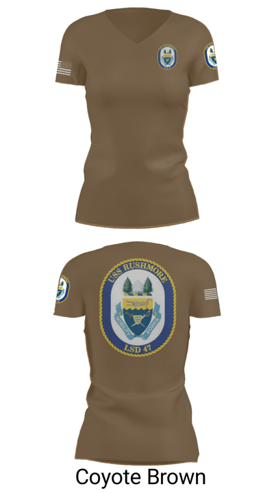 USS RUSHMORE 78932182 Women's Short Sleeve V-neck Shirt - 8