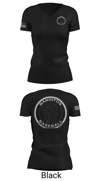 Women's Short Sleeve Vneck Shirt, BANDITOS, Baseball, Teamtime, Team time, sublimation, custom sports apparel, team uniforms, spirit wear, spiritwear, sports uniforms, custom shirts, team store, custom team store, fundraiser sports, apparel fundraiser