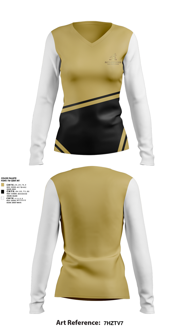 Womens Long Sleeve Vneck Shirt, PattLogisticsMovingCo, , Teamtime, Team time, sublimation, custom sports apparel, team uniforms, spirit wear, spiritwear, sports uniforms, custom shirts, team store, custom team store, fundraiser sports, apparel fundraiser